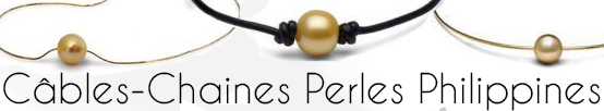 Perles sur câbles, chaînes ou cordon de cuir - Perles dorées des Philippines